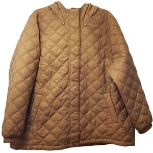 NWT MADEWELL Plus Airpuff Quilted Packable Puffer Jacket Toffee Women's Size 2X